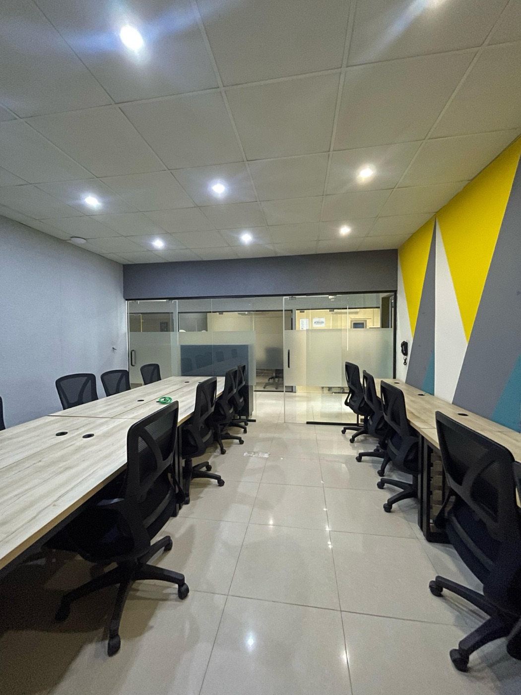 Bacgrow BPO floor with meeting room and workstations
